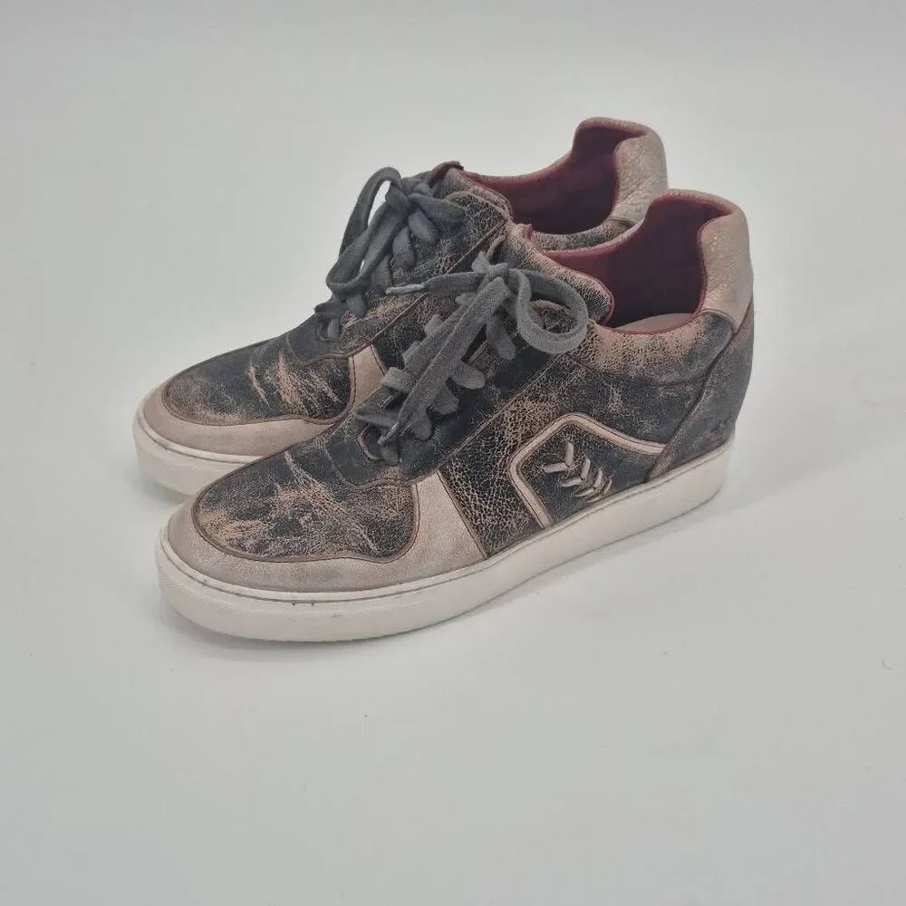 Bed Stu Andromeda Leather Lace Up Wedge Sneakers Size 10